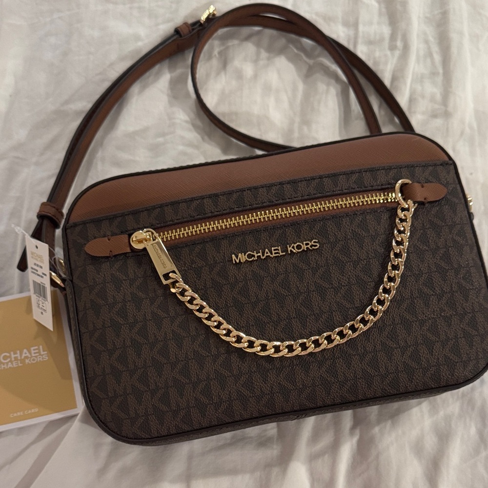 Michael Kors Brown and Tan Crossbody Bag - Picture 5 of 5